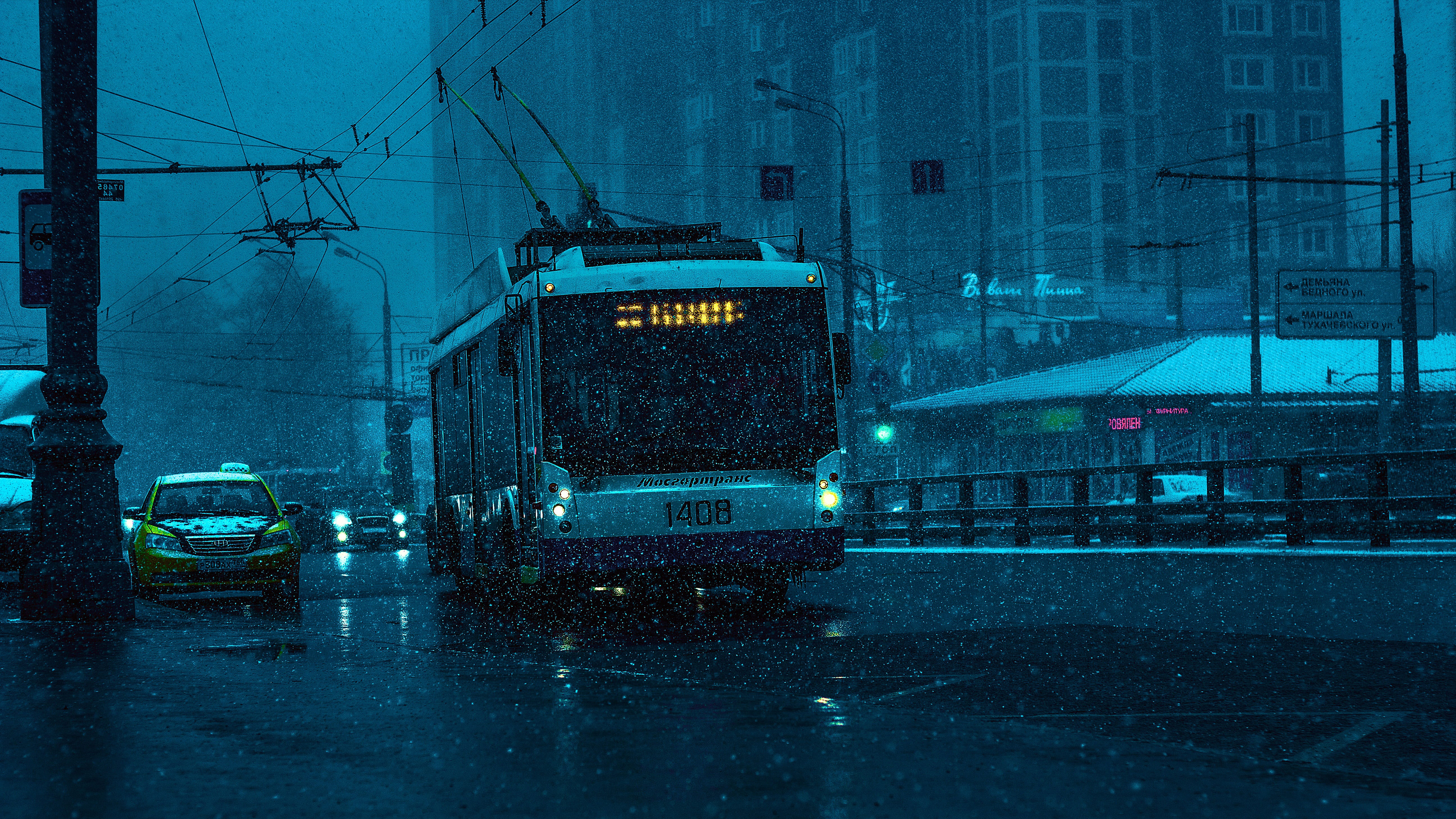 倾盆大雨唯美图片桌面壁纸