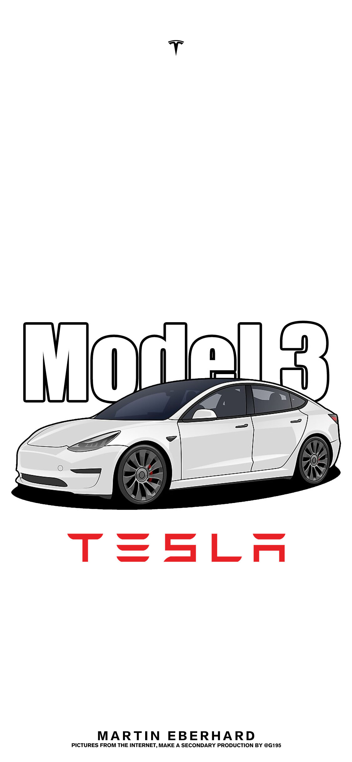 特斯拉model3创意手机壁纸