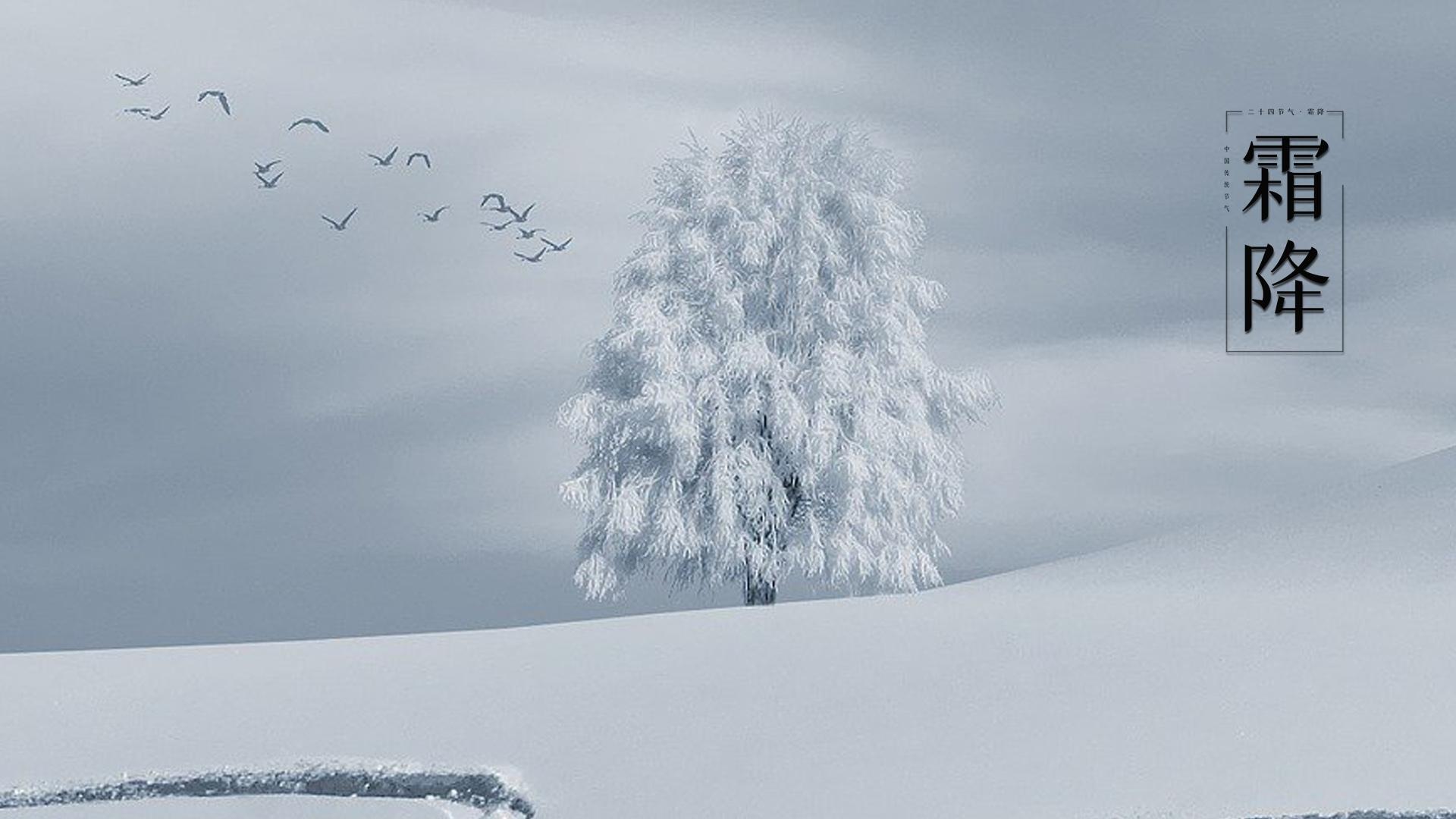 霜降时节壮观雪山风景图片壁纸