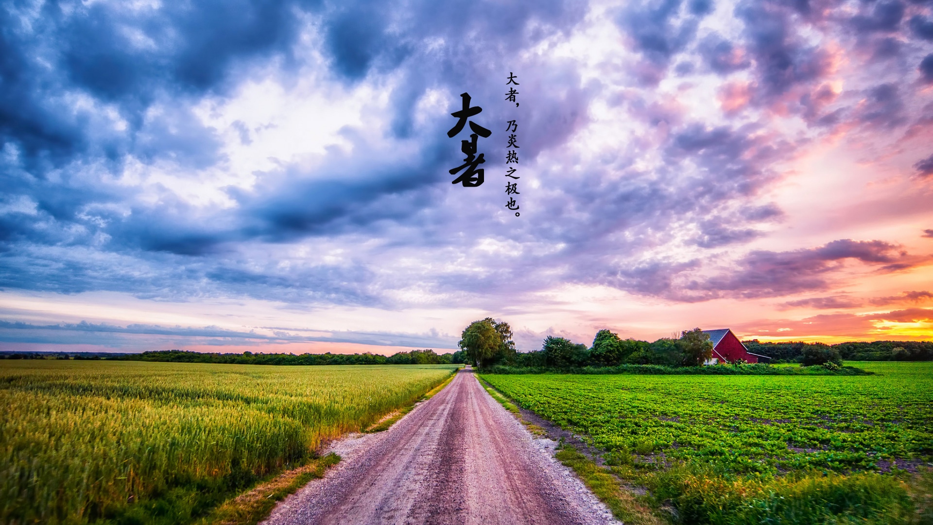 大暑之美丽的田园风景图片桌面壁纸