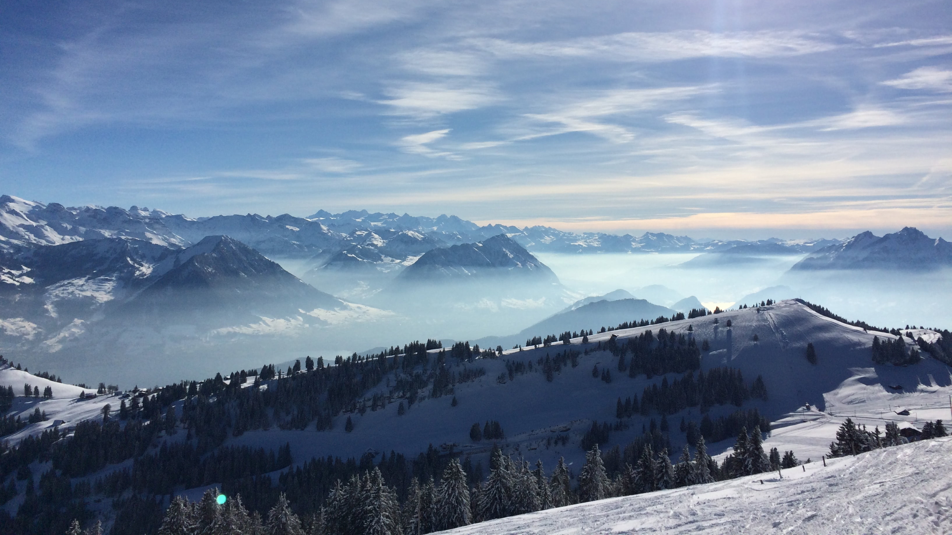 阿尔卑斯山雪景图片桌面壁纸