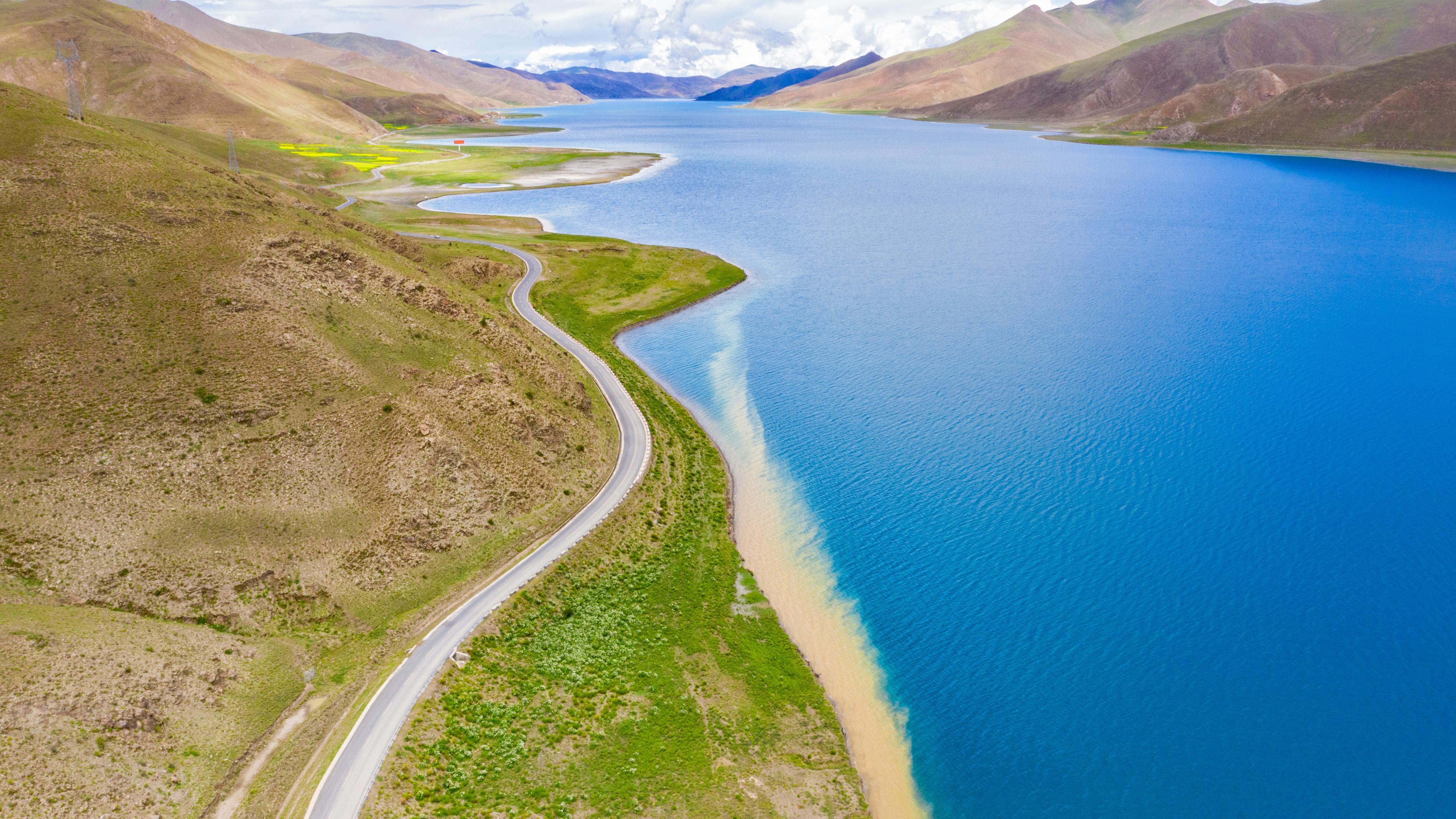 国庆旅游西藏圣湖羊卓雍措风景图片壁纸