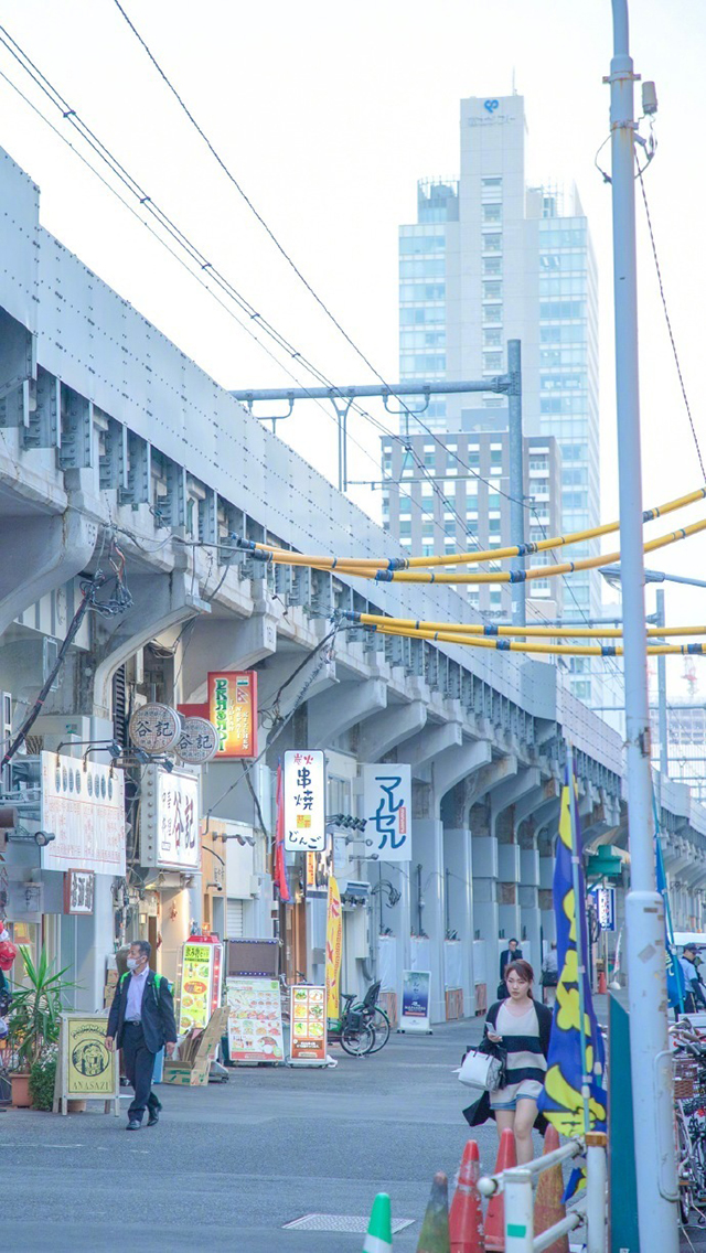 日本城市街道风景图片手机壁纸