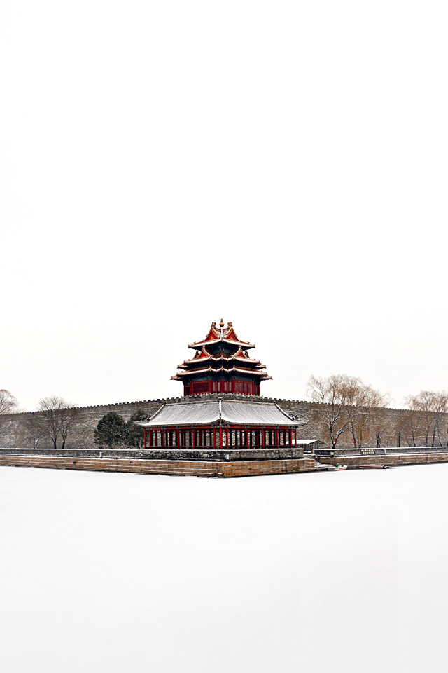 故宫角楼初雪高清手机壁纸