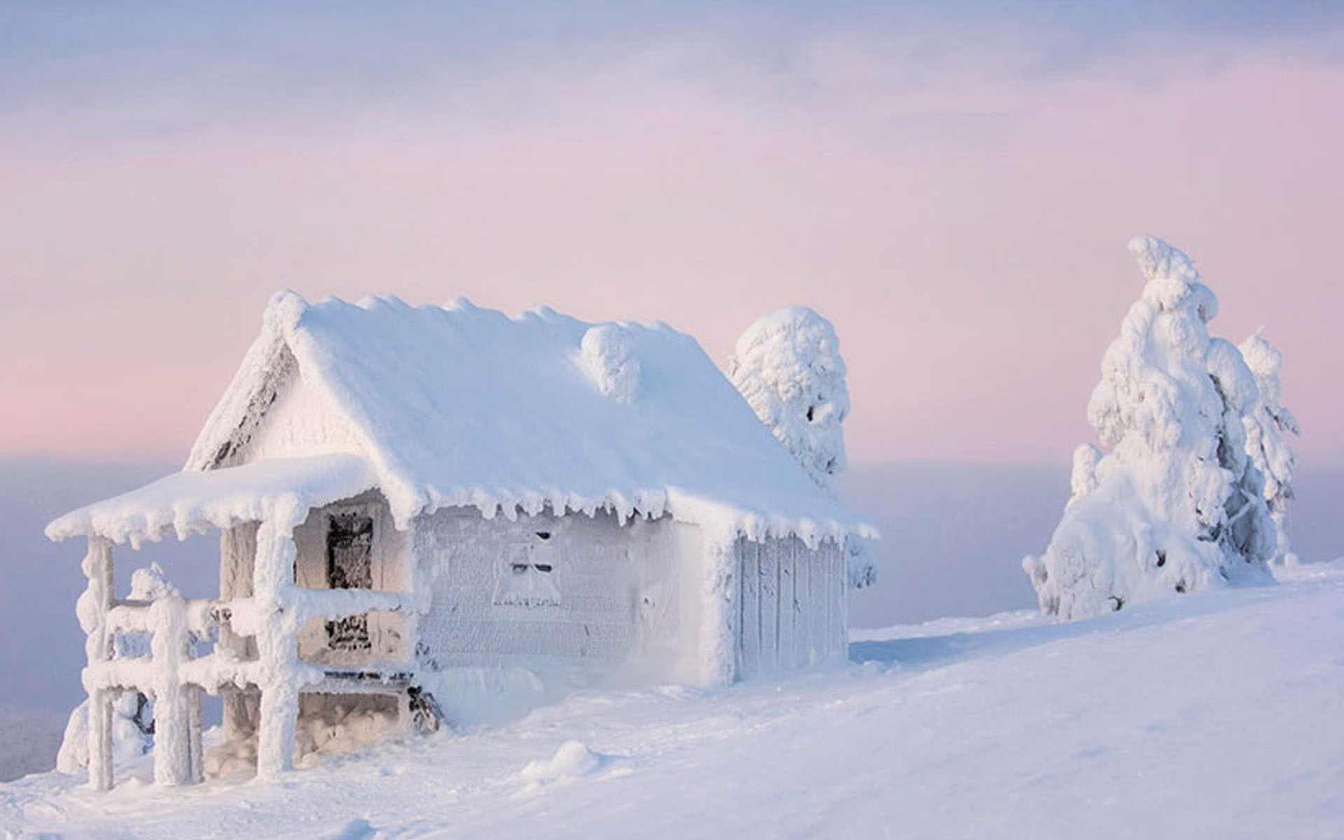 唯美冬日雪景图片桌面壁纸