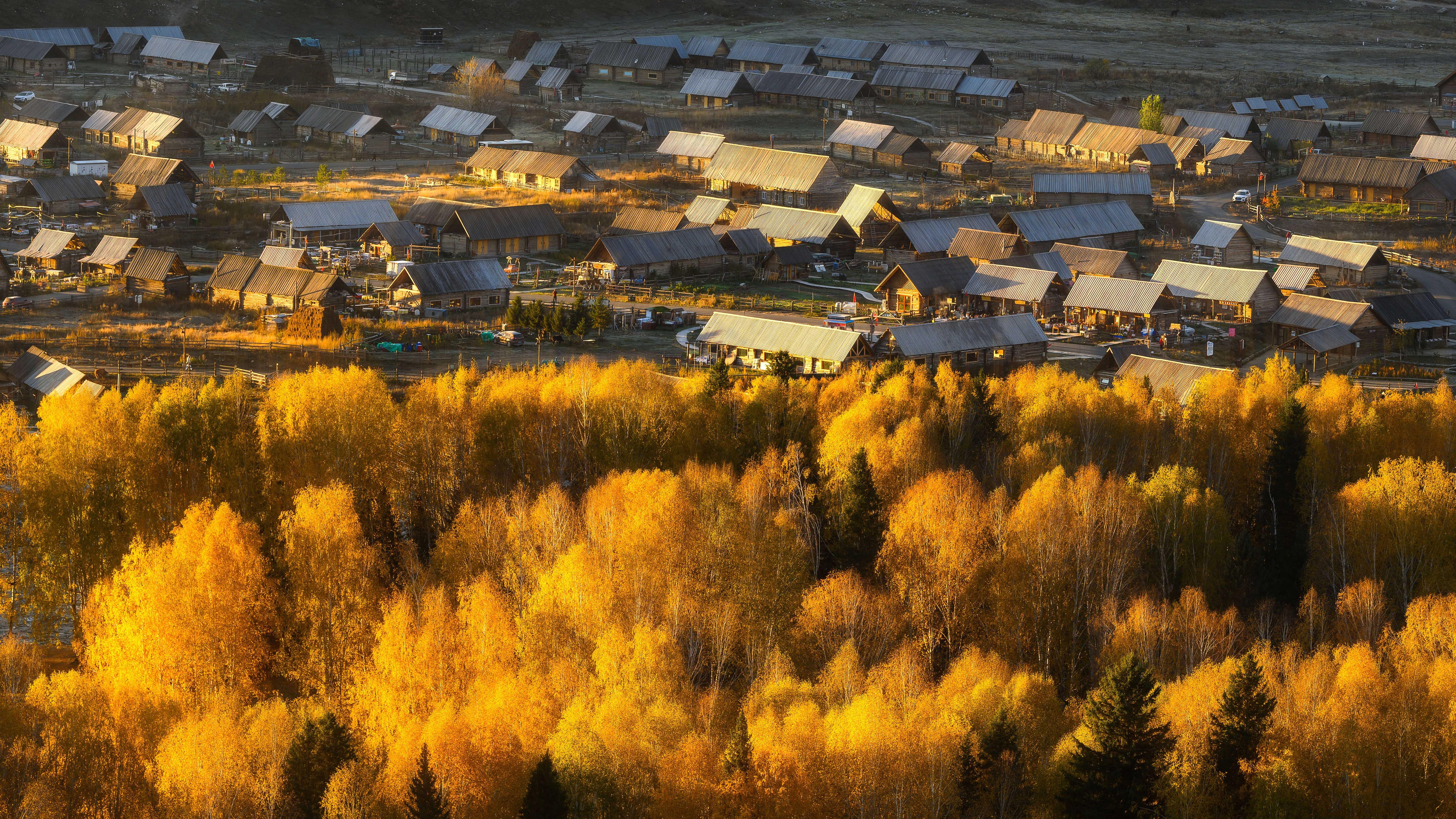 新疆阿勒泰的秋天风景图片桌面壁纸
