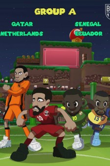 2022卡塔尔世界杯小组卡通海报