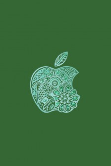 苹果绿色腰果花风手机壁纸