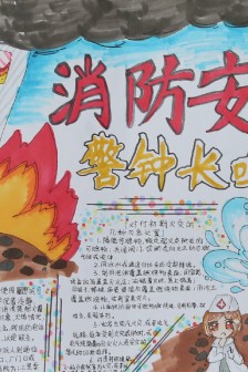 “火焰蓝”消防主题手抄报图片
