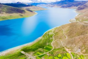 国庆旅游西藏圣湖羊卓雍措风景图片壁纸