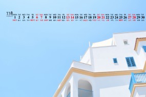 2021年11月清新蓝色天空日历壁纸