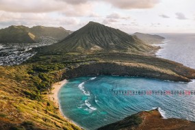 2021年11月海岛风景桌面日历壁纸